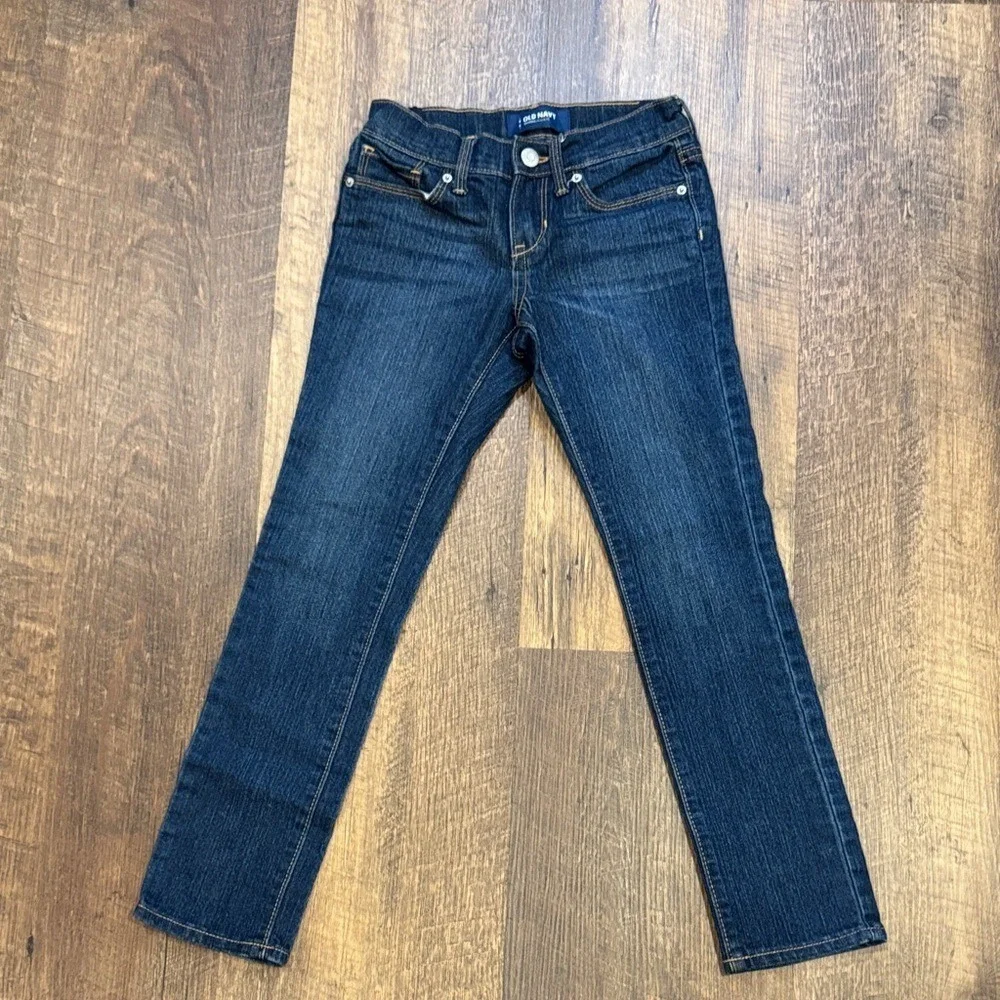 Old Navy Jeans Dark Wash Skinny Fit‎ Adjustable Waist Boys Size School Clothes 8